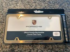 Porsche Design Satin Gold Slimline Porsche License Plate Frame Whardware