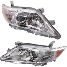 Headlight Set For 2010-2011 Toyota Camry Le Xle Left And Right Chrome Housing