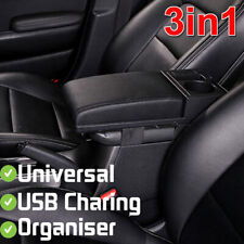 Universal Auto Armrest Lid Cover Center Console Storage Usb Cup Holder Organizer