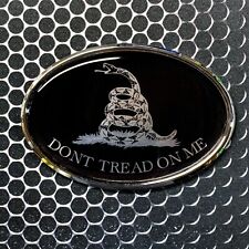 Dont Tread On Me Chrome Emblem Metallic Car Oval Domed Sticker 3d 3.25x 2.25
