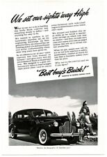 1940 Buick Limited 4-door Sedan Man Woman Sightseeing Vintage Print Ad