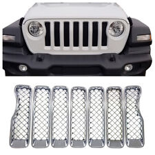Patented Overlay Chrome Grille Fits 18-23 Jeep Wrangler Jl Sportwillys