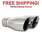 Polished Stainless Steel Custom Exhaust Tip 2.5 In - Dual 3.5 Out - 9.5 Long