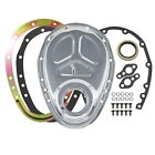Small Block Chevy Chrome Steel 2-piece Timing Cover Kit Reinforced Sbc 327 350
