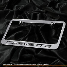 Embossed Corvette Chrome License Plate Frame Front Rear Chrome Zinc C4 C5 C6 C7