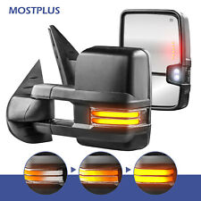 2x Power Heated Tow Mirrors W Sequential Turn Signal For 07-14 Chevy Silverado
