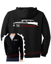1956 56 Chevy Nomad Zip-up Jacket Hoodie Bel Air Classic Car T Shirt