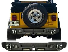 Vijay Black Steel Rear Bumper Led Lights D-rings For 87-06 Jeep Wrangler Tjyj