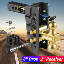 2inch Receiver 8 Drop Trailer Towing Hitch Tow 2 Ball 2 2-516 25000lbs