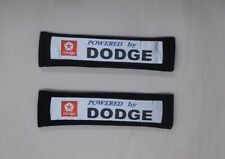 2x New Black Car Seat Belt Cover Shoulder Pads Powered By Dodge 10.5x2.5