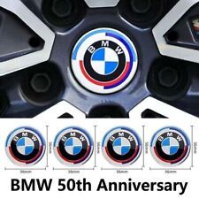 4pcs For Bmw 50th Anniversary 68mm Wheel Center Caps Emblem Badge Logo