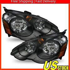 Black Fits 2002-2004 Acura Rsx Dc5 Replacement Headlights Head Lamps Left Right
