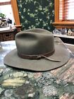 Vintage Stetson Mallory Outland Hat Wool Khaki Mens 7- 7 18 Made In Usa