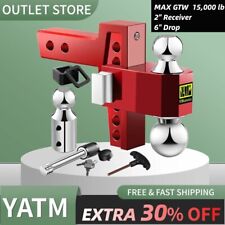Yatm Trailer Hitch Fits 2 Inch Receiver 6 Inch Adjustable Drop Hitch15000lbs