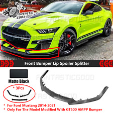 For Ford Mustang 2014-2021 Matte Black Replacement Lip Gt500 Style Front Bumper