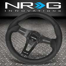 Nrg Reinforced 320mm Black Leather Steering Wheel W Real Carbon Fiber Spokes