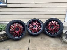 Three 26 Inch Custom Venice Wheels With Winter Tires 