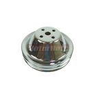 Sbc Chevy Chrome Short Water Pump Pulley - Double 2 Groove Swp Small Block 350