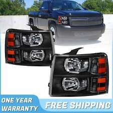 Headlights Front Lamps Left Right For 2007-2014 Chevy Silverado 1500 2500hd
