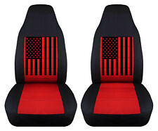 Black And Red Seat Covers Fits 1987-1995 Jeep Wrangler Yj Front Set