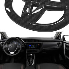 Carbon Fiber Style Steering Wheel Blackout Emblem Overlay For Corolla 2010-2023