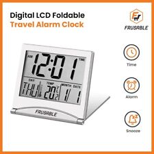 Digital Travel Alarm Clock Foldable Temperature Lcd Clock Compact Desk Timer New