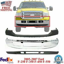 Front Bumper Chrome Upper Lower For 2005-2007 Ford F-250 F-350 Super Duty