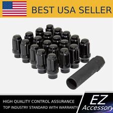 Spline Tuner Lug Nuts Set With Key 12x1.5 Black For Toyota 4runner Camry