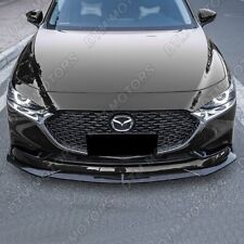 For 2019-2023 Mazda 3 Mazda3 Painted Black Front Bumper Body Kit Spoiler Lip 3pc