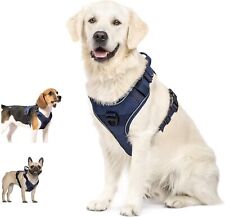 Dog Harness No Pull Pet Harness No-choke With 2 Metal Rings Sizemblue