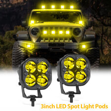 2x 3inch 80w Led Cube Pods Work Light Bar Spot Driving Fog Yellow Lamp Offroad