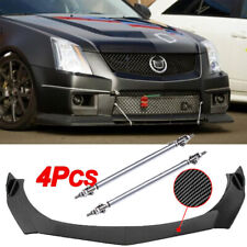 Carbon Fiber Front Bumper Lip Body Spoiler Strut Rods For Cadillac Cts Cts-v