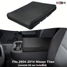 Fits 2004-2014 Nissan Titan Bench Seat Console Lid Armrest Leather Cover Black