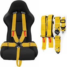 Yellow 5 Point Quick Release Racing Seat Belt Harness Safety Atv Utv Go-kart Usa