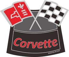 Corvette Flags Chrome Air Cleaner Decal Chevy Chevrolet Air Cleaner New Red