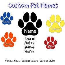 Custom Name Paw Sticker Vinyl Decal - Dog Cat Pet Puppy Love Wall Decor Car