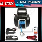 New 12 Volt Portable Electric Winch Towing Boat Kit Truck Trailer 3500 Lb Remote