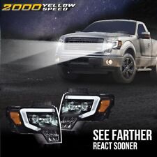 Led Projector Headlights Fit For 2009-2014 Ford F-150 Black Drl Lamps Leftright