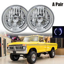 Pair 7 Inch Round Led Headlights For Ford F-100 F-250 F-350 Pickup 1953-1977