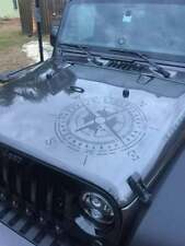 Distressed Style Compass Hood Decal Window Decal Fits Jeep Wrangler