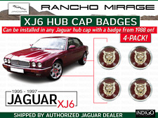 Jaguar Wheel Center Cap Ruby Red Gold Growler Set Of 4 Mna6249cb 95-97 Xj6 Oem