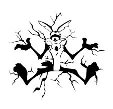 Wile E Coyote Vinyl Decal Sticker Wiley Funny Splat For Car Truck Jeep Window