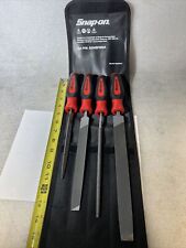 Snap-on Tools Red 4pc Instinct Handle Soft Grip Mixed File Set Sghbf500a