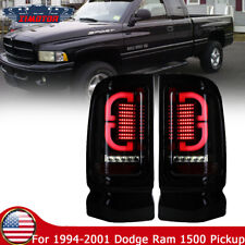 Led Tail Lights For 1995-2002 Dodge Ram 2500 3500 4000 Black Clear Brake Lamps