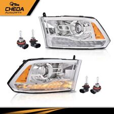 Fit For 2013-18 Dodge Ram 1500 2500 3500 Chrome Projector Headlights W Led Drl