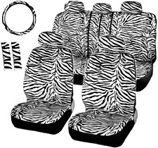 Zebra Car Seat Covers For Full Set With 2 Seat Belt Pads Universal