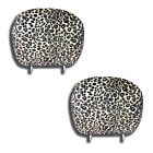 New Cheetah Print Headrest Covers Beige Black Pair 12 X 9 Universal - Pair