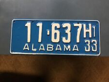Alabama License Plate 1933 Pickup