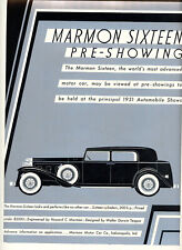 1931 Original Marmon Tease Ad. Sixteen Cylinder 200 Hp Sedan. Aluminum Ink