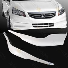 Oe Style Painted White Front Bumper Aprons Lip 2-pcs Fit 11-12 Honda Accord 4dr